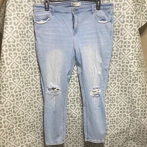 Abercrombie & Fitch Light Blue Ripped Skinny Jeans